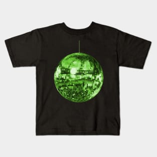 Glamorous Glittery Green Disco Ball Kids T-Shirt